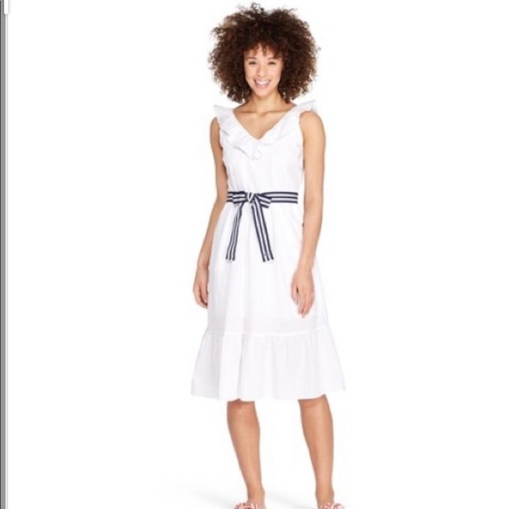 NWT Vineyard Vines for Target White ruffle midi